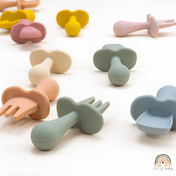 Talheres Mini Garfo e Mini Colher em Silicone