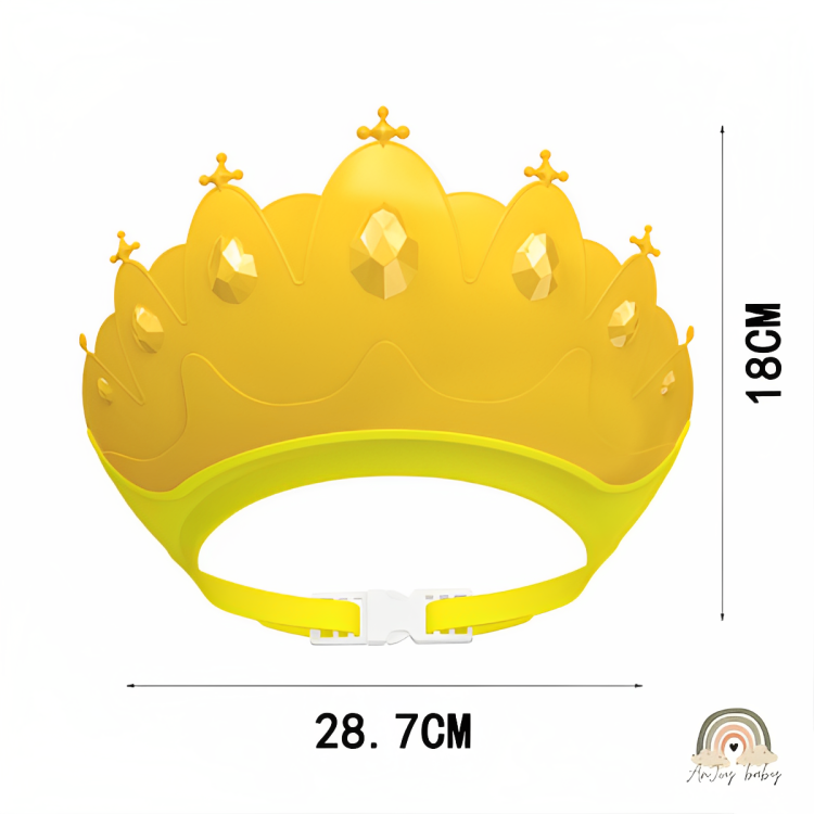 Chapéu Protetor Coroa de Banho Ajustável Bebês Proteção Olhos e Ouvidos