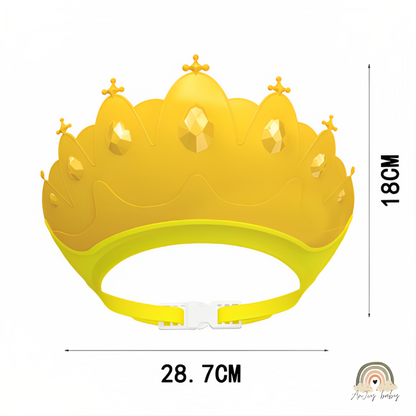 Chapéu Protetor Coroa de Banho Ajustável Bebês Proteção Olhos e Ouvidos