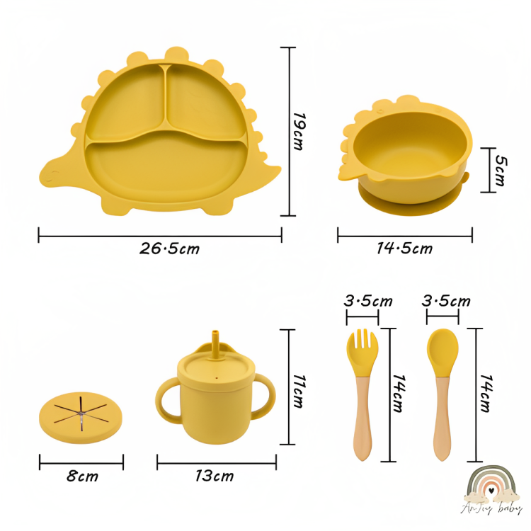 Kit Alimentação Dinobaby Silicone 7 Peças