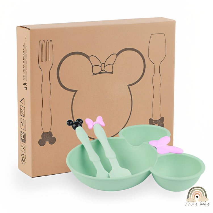 Kit Alimentação Minnie Tigela Garfo e Colher