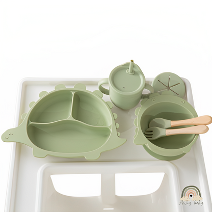 Kit Alimentação Dinobaby Silicone 7 Peças