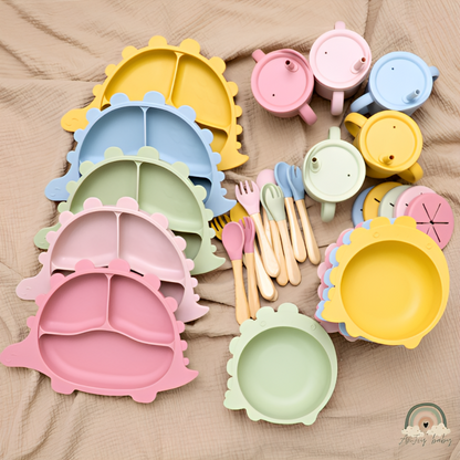 Kit Alimentação Dinobaby Silicone 7 Peças