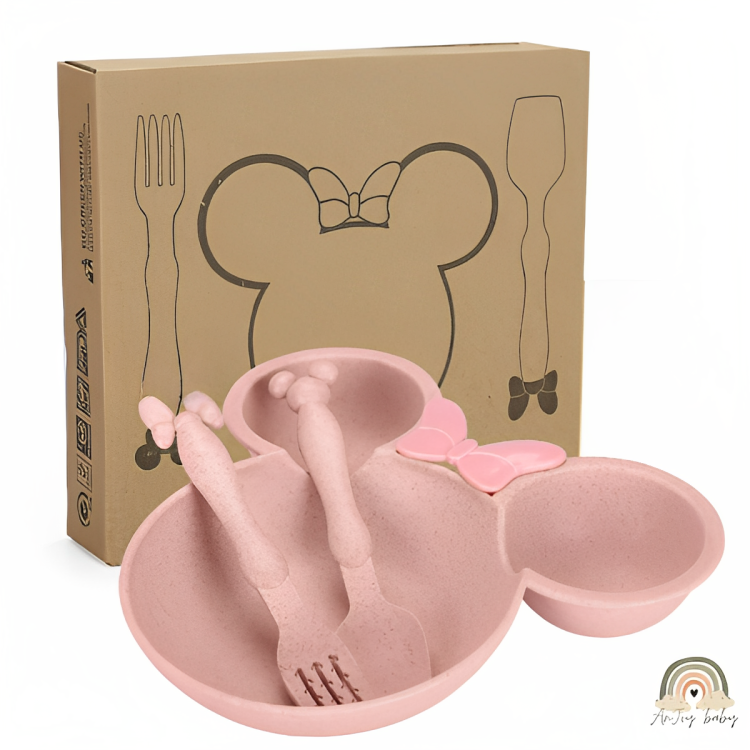 Kit Alimentação Minnie Tigela Garfo e Colher