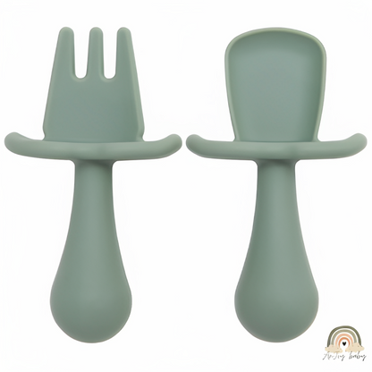 Talheres Mini Garfo e Mini Colher em Silicone