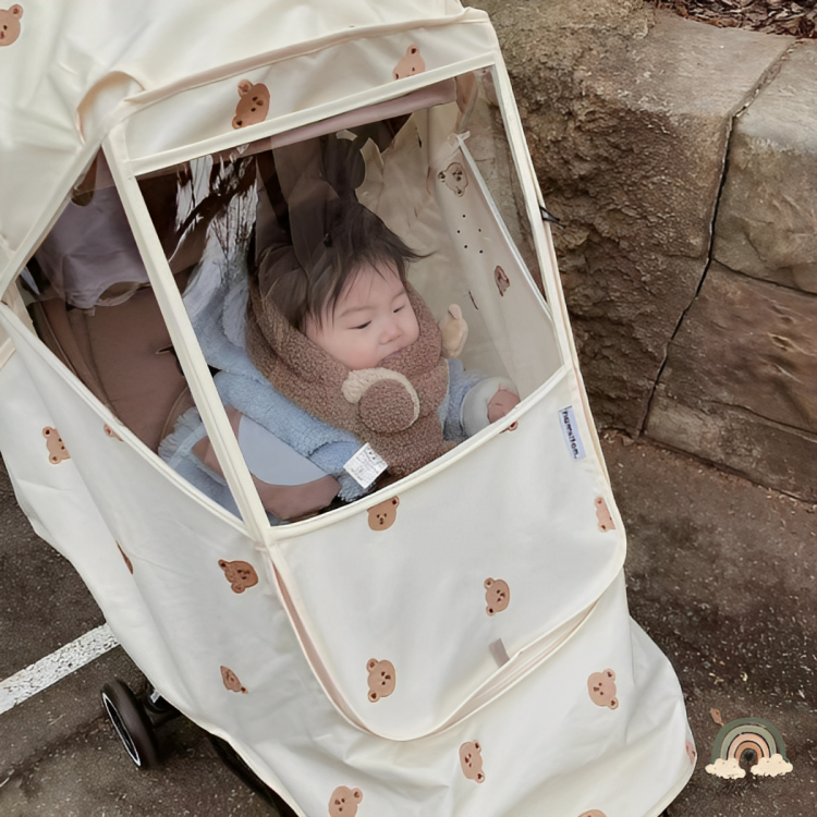 Capa de Chuva para Carrinho de Bebê Ursinho