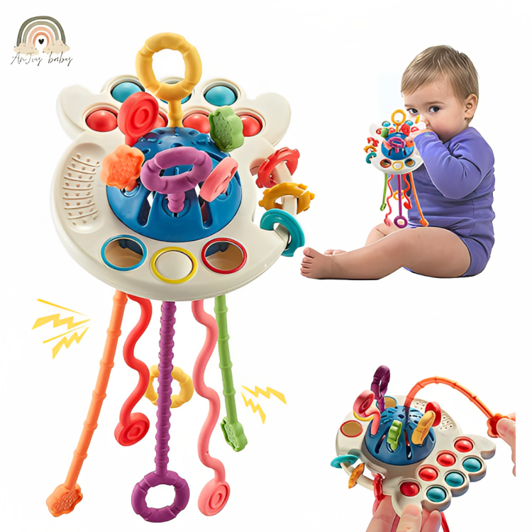 Puxa Corda Montessori Sensorial De Silicone