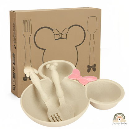 Kit Alimentação Minnie Tigela Garfo e Colher