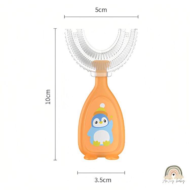 Escova De Dentes Anatômica Em Silicone Higiene Dental Divertida E Segura
