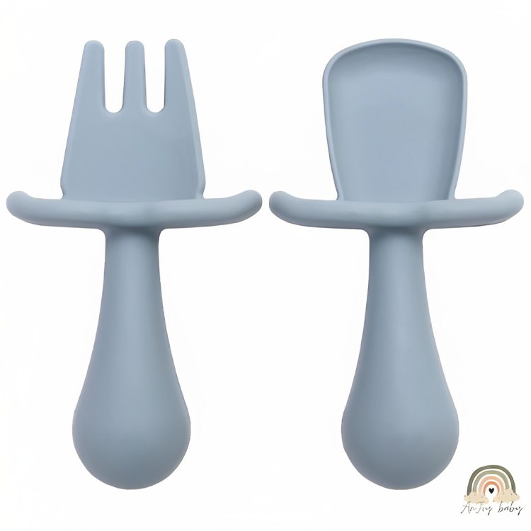 Talheres Mini Garfo e Mini Colher em Silicone