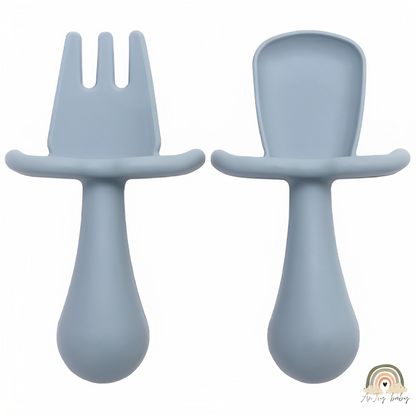 Talheres Mini Garfo e Mini Colher em Silicone