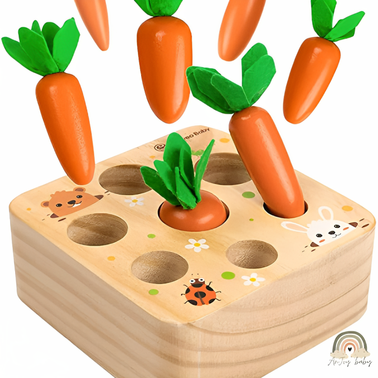 Jogo de cenoura de madeira para crianças, brinquedos