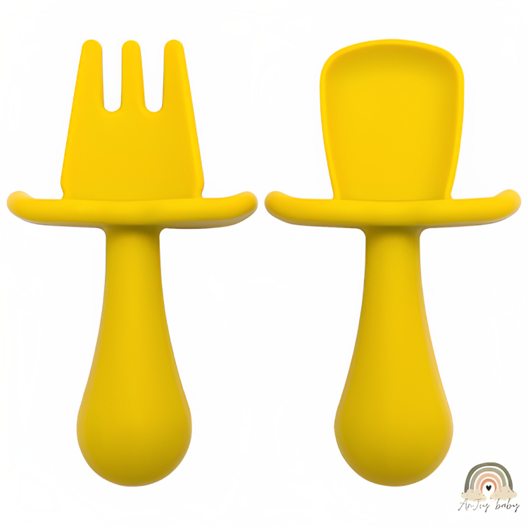 Talheres Mini Garfo e Mini Colher em Silicone