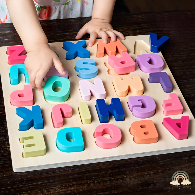 Encaixe Alfabeto Montessori : Madeira