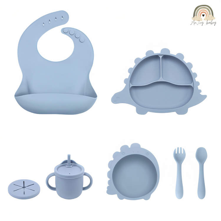 Kit Alimentação Dinobaby Silicone 7 Peças