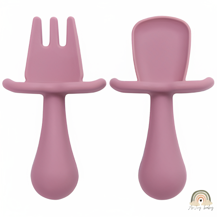 Talheres Mini Garfo e Mini Colher em Silicone