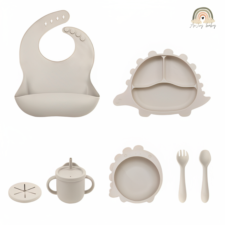 Kit Alimentação Dinobaby Silicone 7 Peças