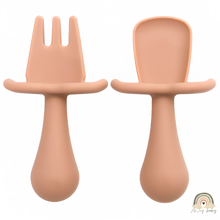 Talheres Mini Garfo e Mini Colher em Silicone