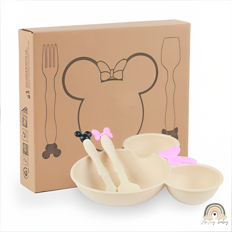 Kit Alimentação Minnie Tigela Garfo e Colher